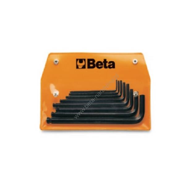 Zestaw 8-miu kluczy trzpieniowych kątowych z kulistą końcówką w pokrowcu BETA 96BP-AS/8