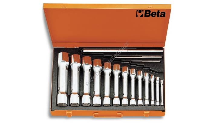Zestaw 13-stu kluczy rurowych dwustronnych, wzmocnionych w pudełku BETA 930/C13