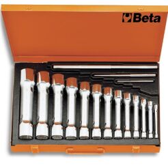 Zestaw 13-stu kluczy rurowych dwustronnych, wzmocnionych w pudełku BETA 930/C13