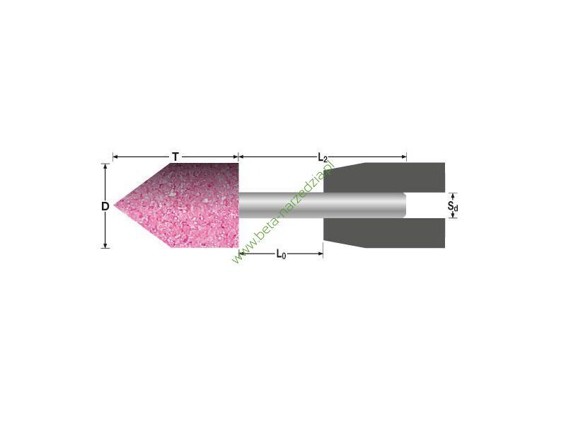 Ściernica ceramiczna trzpieniowa walcowo-stożkowa 12x20x6mm AR60P5V