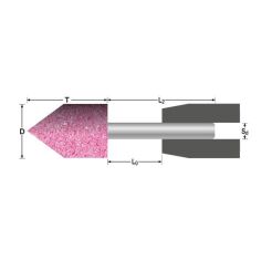 Ściernica ceramiczna trzpieniowa walcowo-stożkowa 6x13x3mm AR60P5V