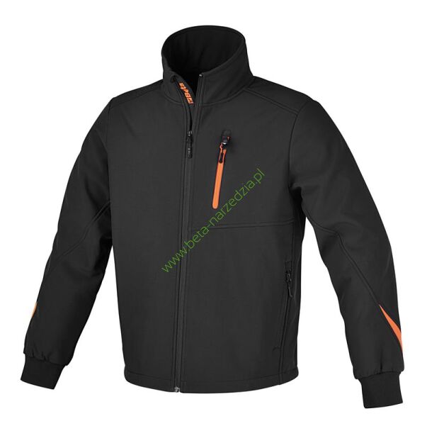 Kurtka softshell, szara z pomarańczowymi i odblaskowymi wstawkami BETA 7658N/XXXL