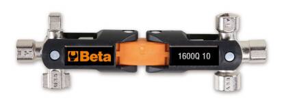 Klucz krzyżakowy podwójny z przegubem, z końcówkami do zamków szaf sterowniczych BETA 1600Q10