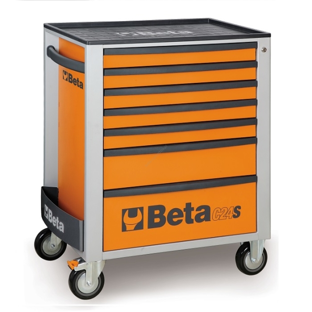 Wózek narzędziowy z 7 szufladami z wyposażeniem 197 narzędzi pomarańczowy BETA 2400S7/POL4/O