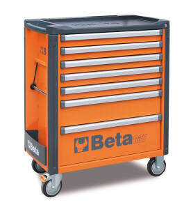 Wózek narzędziowy pomarańczowy z 7 szufladami BETA C37/7-O