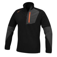 Bluza z cienkiego elastycznego polaru, zapinana na krótki zamek, czarna  BETA 7654N/XS