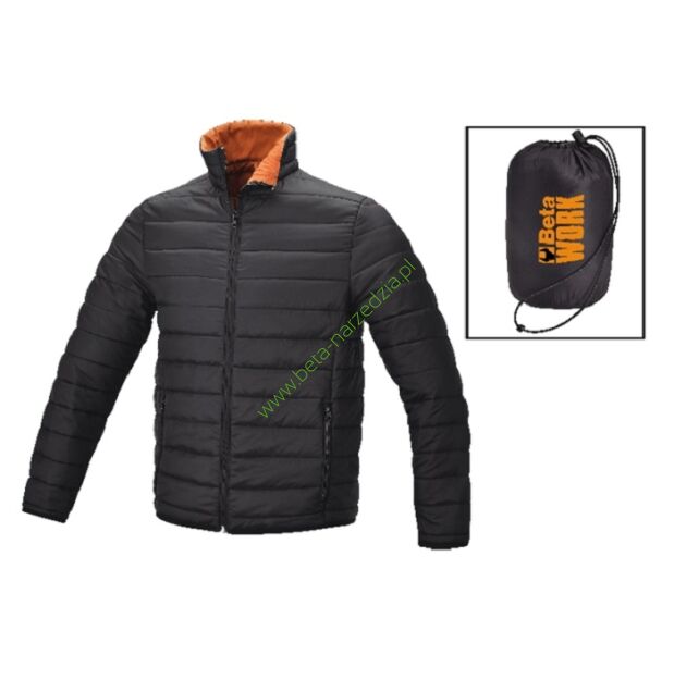 Kurtka krótka, wykonana z nylonu 20D, pikowana, czarna z pomarańczową podszewką BETA 7685/XXXL