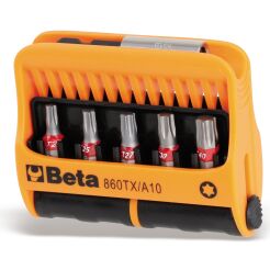 Zestaw 10 końcówek wkrętakowych profil Torx + uchwyt magnetyczny BETA 860TX/A10