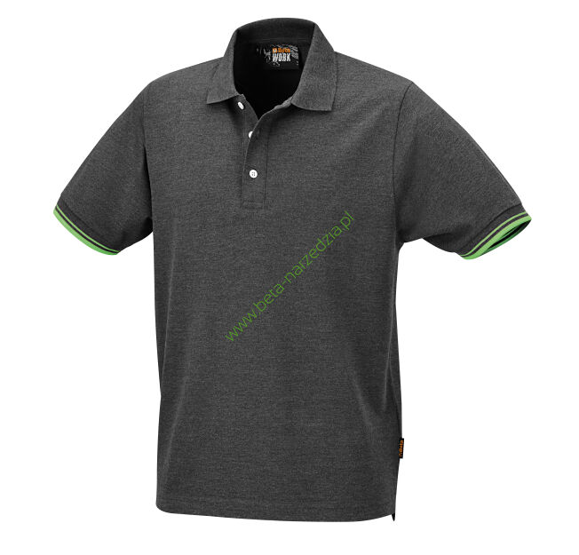 KOSZULKA POLO Z KONTRASTOWˇ LAMÓWKˇ PRZY RĘKAWACH, SZARA BETA 7547G/XXXL