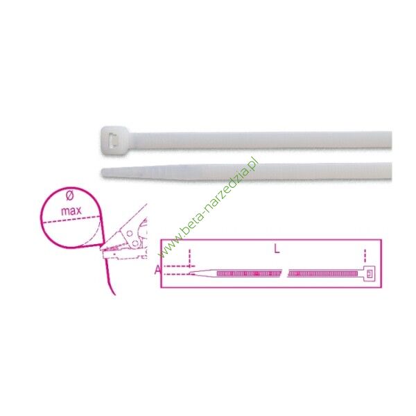 Opaska zaciskowa nylonowa biała / naturalna BMB3736 ( BETA 1748-BV2 ) 100szt.