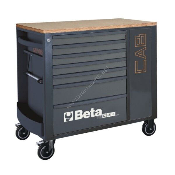 Wózek narzędziowy z 7 szufladami i szafką BETA 2400/RSC24L-CAB/A
