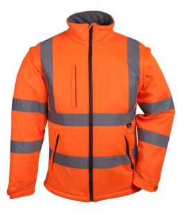 Kurtka SOFTSHELL ostrzegawcza z odpinanym rękawem VIZWELL VWJK176O/S