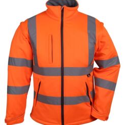 Kurtka SOFTSHELL ostrzegawcza z odpinanym rękawem VIZWELL VWJK176O/S