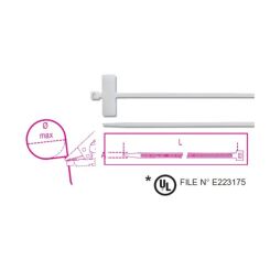 Opaska zaciskowa nylonowa z tabliczką opisową poprzeczną 25x8mm kolor naturalny BMBT21025 ( 1748-BT) 100 szt.