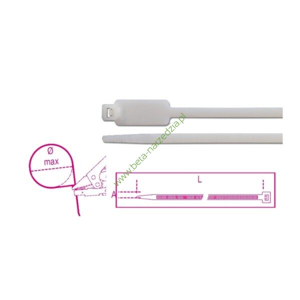 Opaska zaciskowa nylonowa z tabliczką opisową wzdłużną 13x27mm kolor naturalny BMBT12248 ( 1748-BT2) 100 szt.