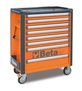 Wózek narzędziowy pomarańczowy z 8 szufladami BETA C37/8-O