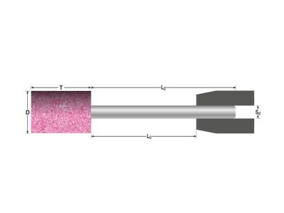 Ściernica ceramiczna trzpieniowa walcowa trzpień długi 8x20x6mm AR60P5V