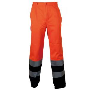 Spodnie robocze ostrzegawcze o intensywnej widzialności, w kontrastowych kolorach VIZWELL VWTC07-2BON/M