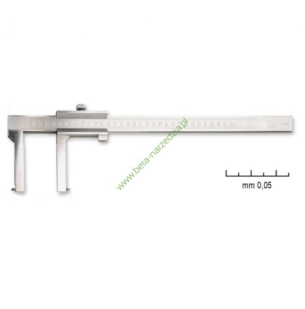 Suwmiarka noniuszowa do pomiaru bębnów hamulcowych, ze stali nierdzewnej, dokładność odczytu 0,05 mm BETA 1650FT/2