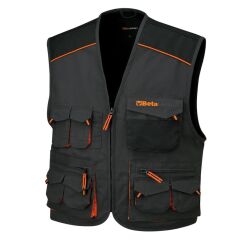 Kamizelka robocza z wieloma kieszeniami EASY, płótno T/C 260 g/m2, szara BETA 7907E/XXXL