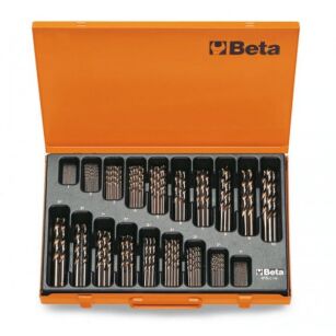 Zestaw 116-stu wierteł krętych cylindrycznych, kobaltowych w pudełku BETA 415/C116