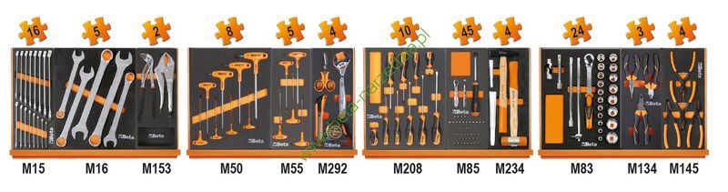 Zestaw 130 narzędzi w miękkich wkładach profilowanych BETA 5904VG/3M