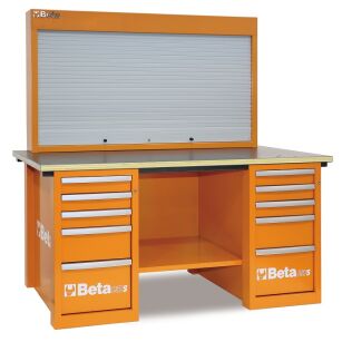 Stół warsztatowy pomarańczowy z tablicą narzędziową MasterCargo BETA 5700/C57S/B-O