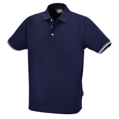 KOSZULKA POLO Z KONTRASTOWˇ LAMÓWKˇ PRZY RĘKAWACH, GRANATOWA BETA 7547BL/XS