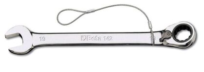 Klucz płasko-oczkowy z dwukierunkowym mechanizmem zapadkowym, z zabezpieczeniem do prac na wysokości BETA 142HS/9