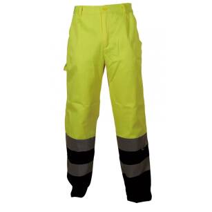 Spodnie robocze ostrzegawcze o intensywnej widzialności, w kontrastowych kolorach VIZWELL VWTC07-2BYN/S