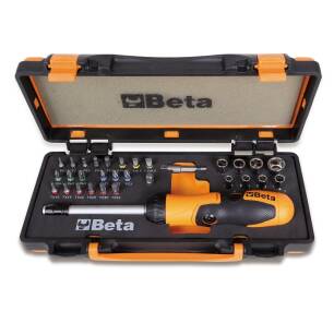 Zestaw końcówek wkrętakowych i nasadek sześciokątnych z akcesoriami BETA 860/C38P