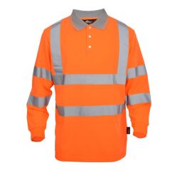 Kolszulka POLO z długim rękawem odblaskowa ostrzegawcza VIZWELL VWPS03-BLO/XXXL