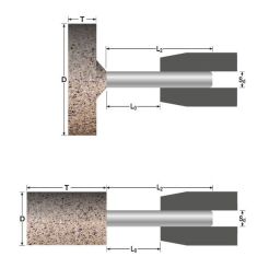 Ściernica ceramiczna trzpieniowa walcowa 40x20x6mm A/AB30Q5B spoiwo żywiczne