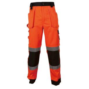 Spodnie robocze ostrzegawcze o intensywnej widzialności, w kontrastowych kolorach VIZWELL VWTC64-BON/L