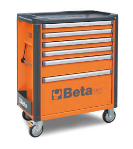 Wózek narzędziowy pomarańczowy z 6 szufladami BETA C37/6-O
