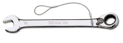 Klucz płasko-oczkowy z dwukierunkowym mechanizmem zapadkowym, z zabezpieczeniem do prac na wysokości BETA 142HS/8