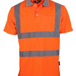 Koszulka polo ostrzegawcza o intensywnej widzialności VIZWELL VWPS03-BO/XXXL