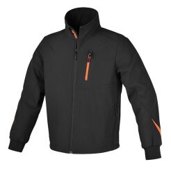 Kurtka softshell, szara z pomarańczowymi i odblaskowymi wstawkami BETA 7658N/S