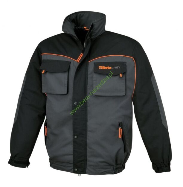 Kurtka robocza EASY, watowana na podszewce, płótno T/C 260 g/m2, ze wstawkami Oxford, szara BETA 7904E/XL