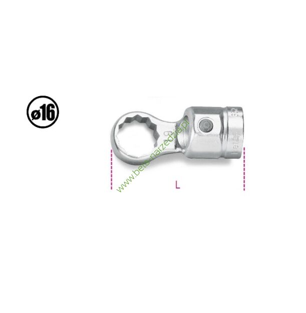 Głowica z kluczem oczkowym, modele z zabierakiem 16mm BETA 652/10