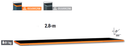 Blat roboczy o długości 2,8 m do stołu warsztatowego systemu RSC55 BETA 5500/C55BO-PT/2.8