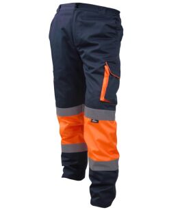 Spodnie robocze ostrzegawcze kontrastowe pomarańczowo-granatowe VIZWELL VWTC17ON/M